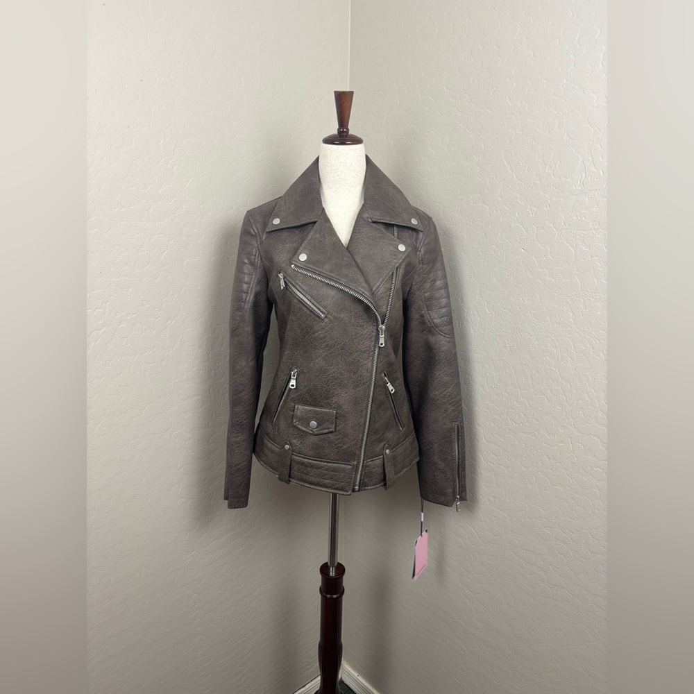 Avec Les Filles - Faux Leather Moto Jacket